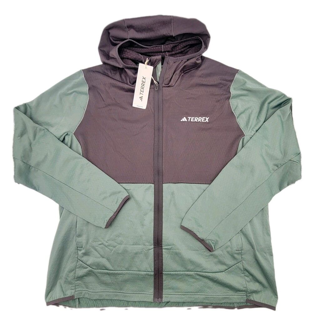 Adidas Terrex Xperior Light Hooded Fleece Hiking Jacket IQ3731 Women's Plus 3XL